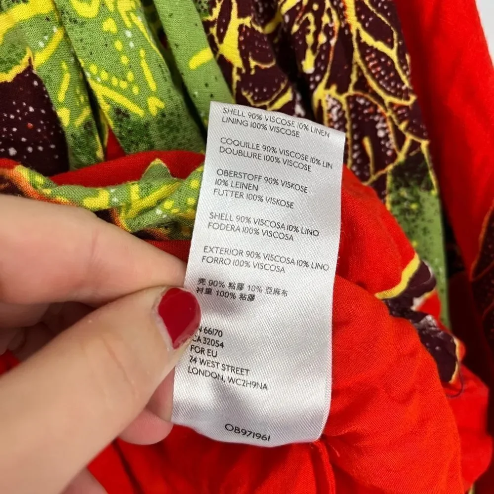 Free People Bright Red Orange Crop Top with sprint XS